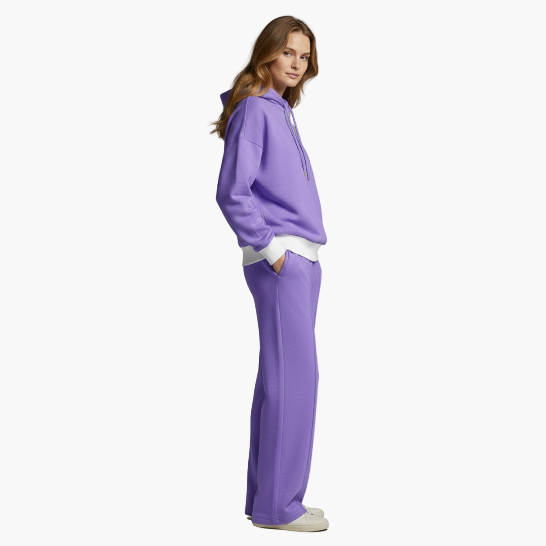 Completo due pezzi donna con felpa con cappuccio