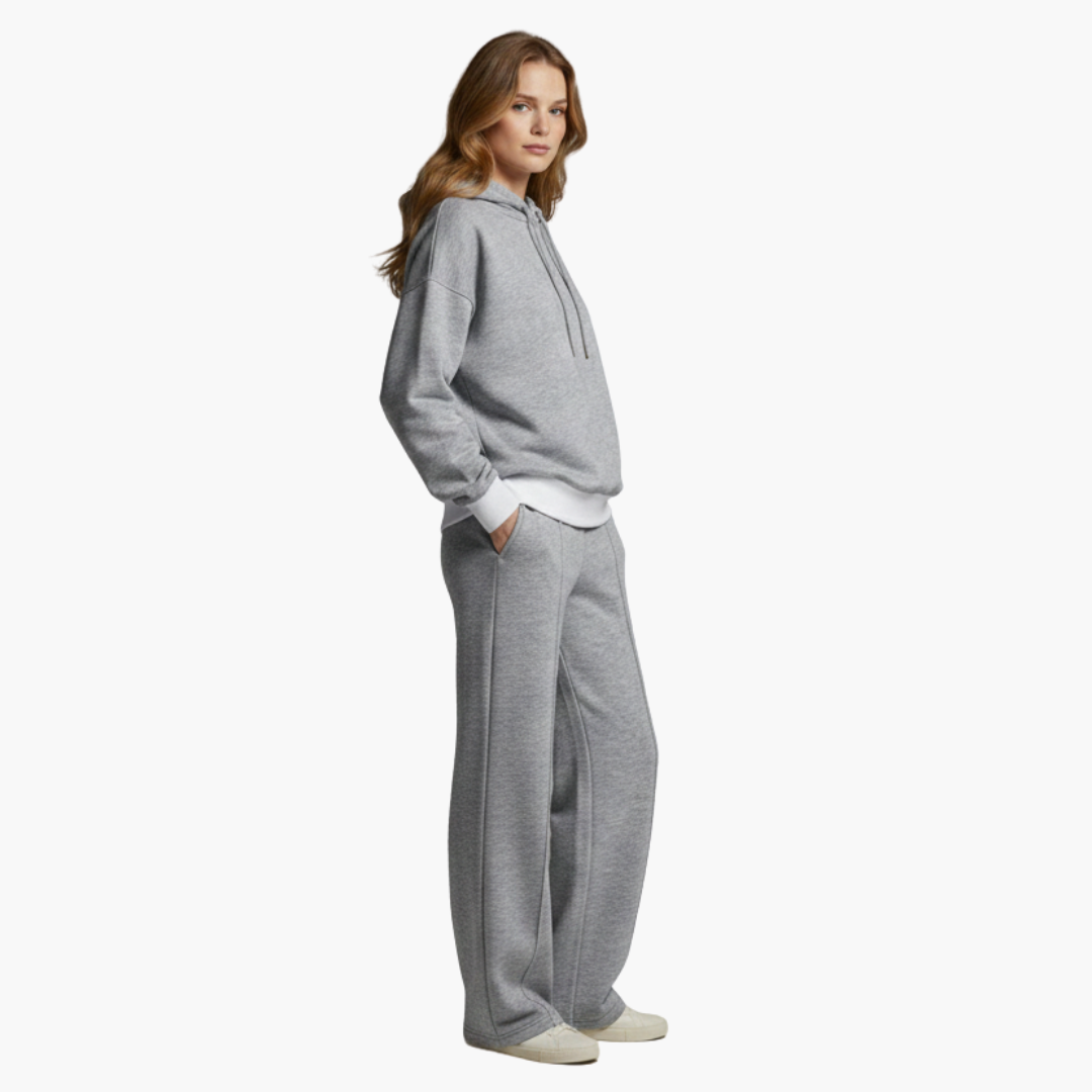 Completo due pezzi donna con felpa con cappuccio