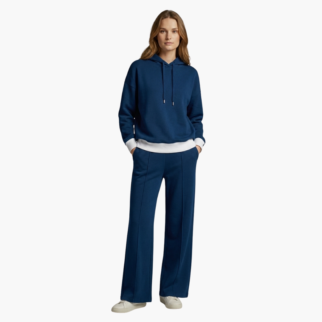 Completo due pezzi donna con felpa con cappuccio