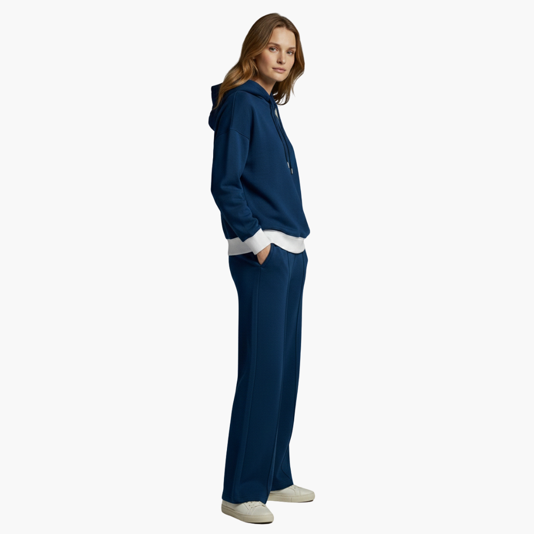 Completo due pezzi donna con felpa con cappuccio