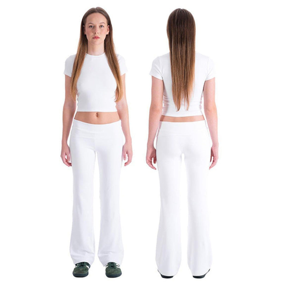 Conjunto de duas peças para mulher com top curto