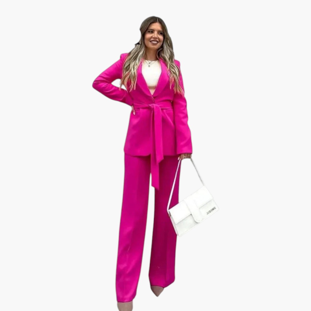 Two-piece women's set with jacket and matching trousers
