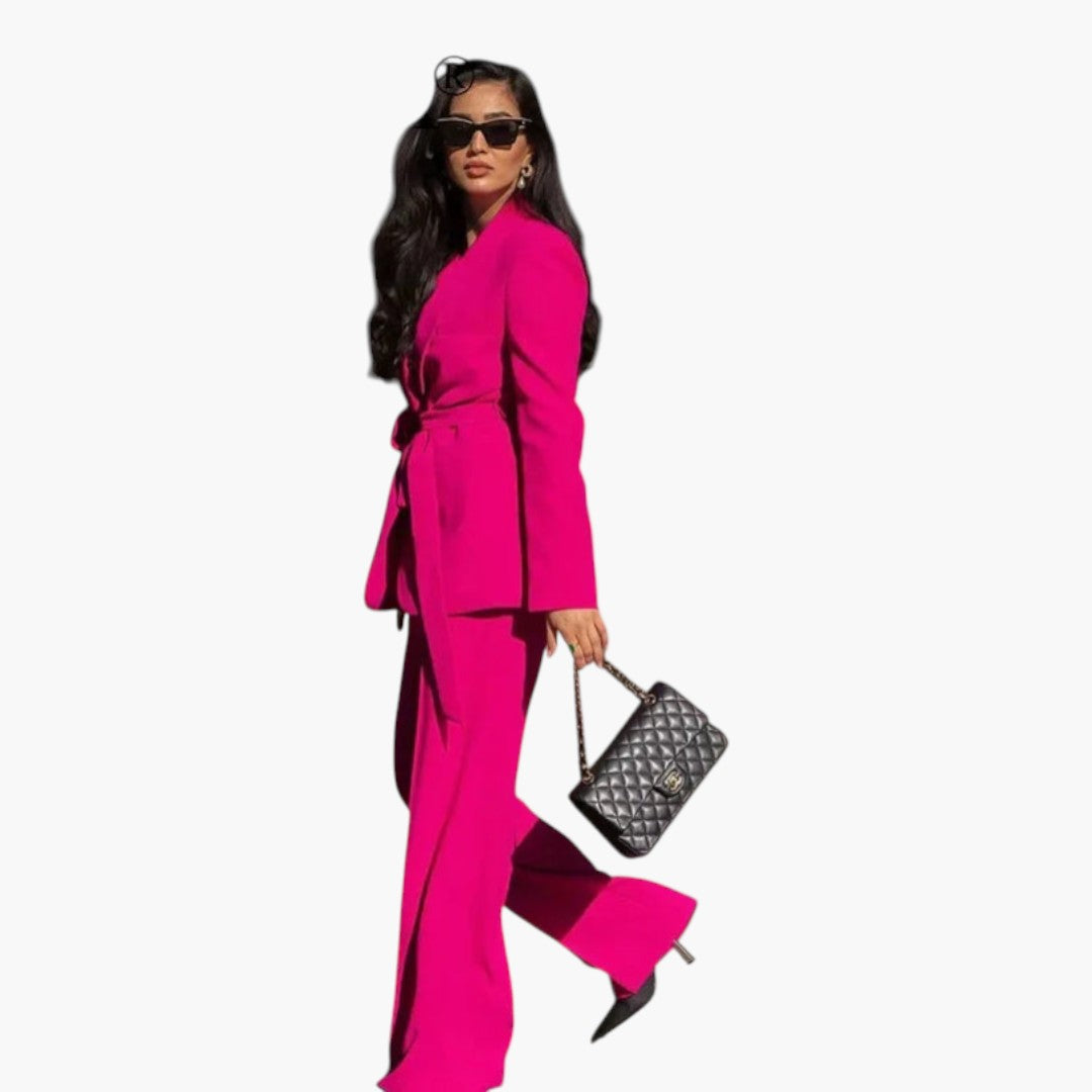 Two-piece women's set with jacket and matching trousers