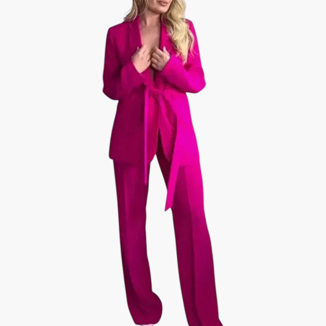 Two-piece women's set with jacket and matching trousers