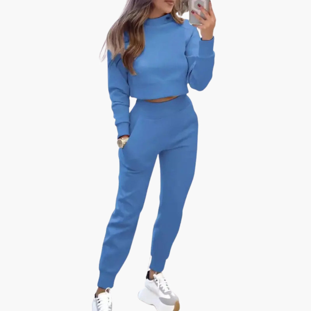 Ensemble femme deux pièces avec pull col rond