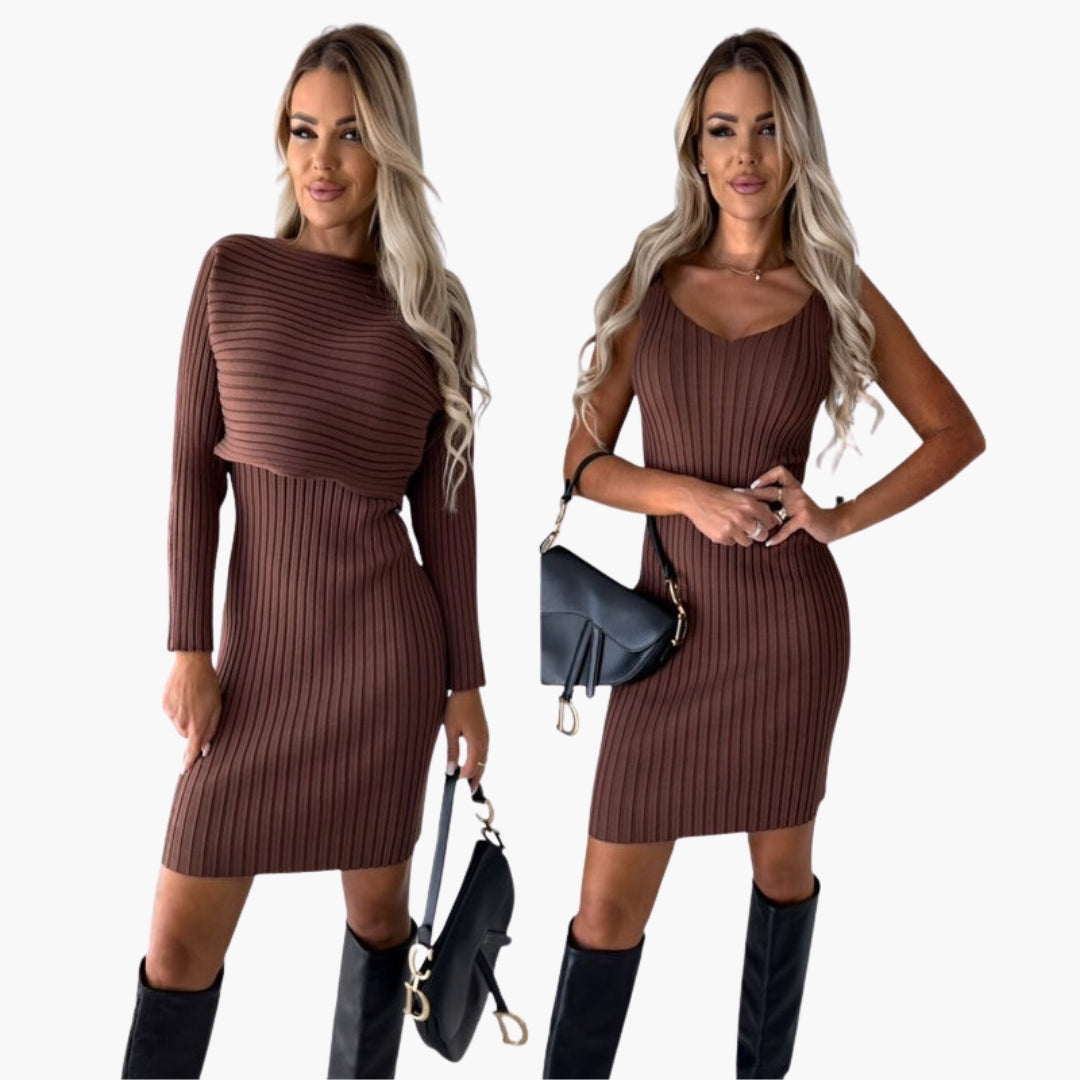 Completo donna due pezzi con vestito senza maniche