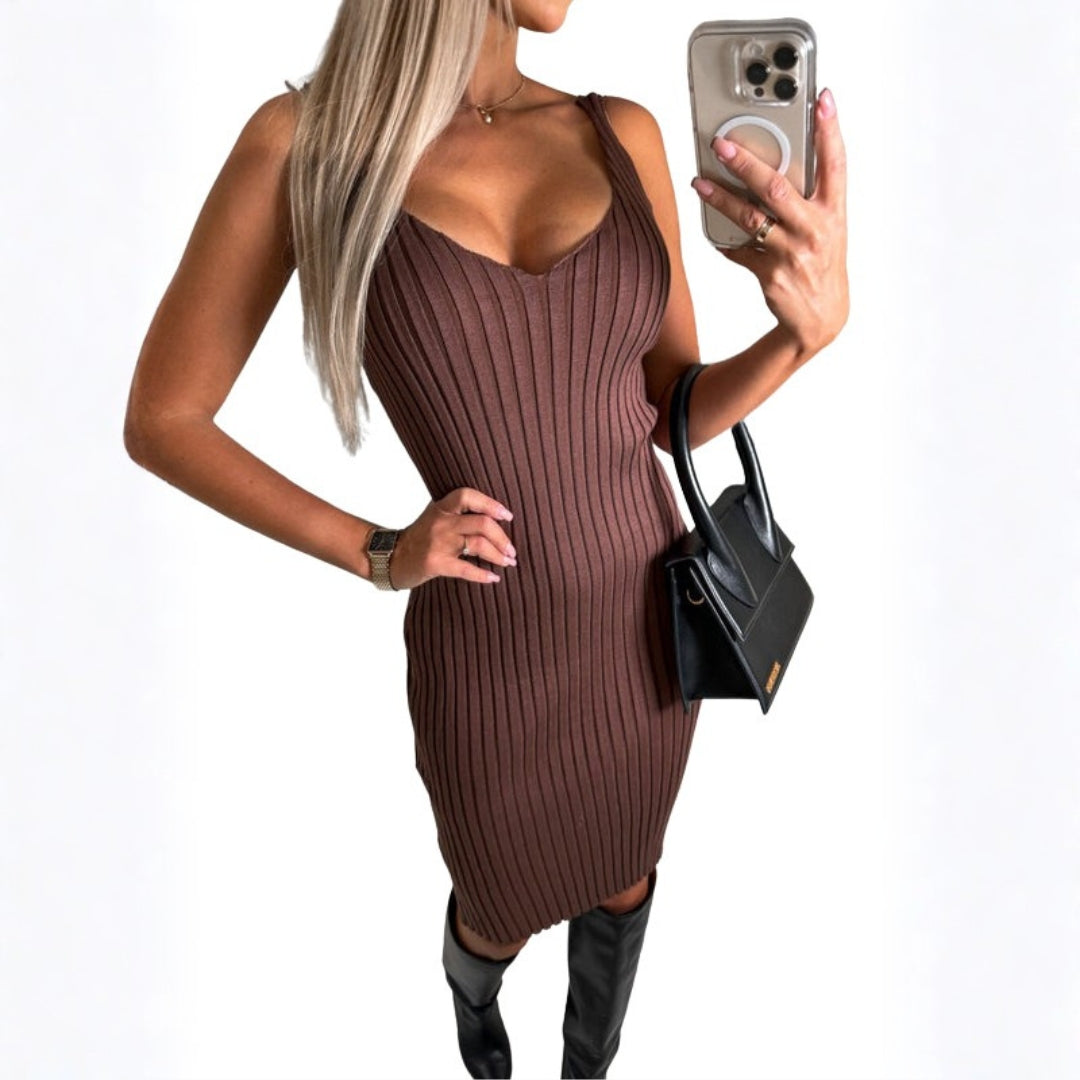 Completo donna due pezzi con vestito senza maniche