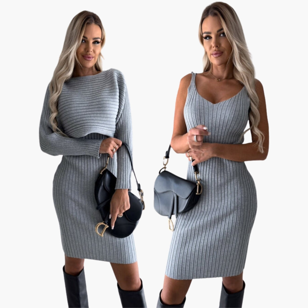 Completo donna due pezzi con vestito senza maniche