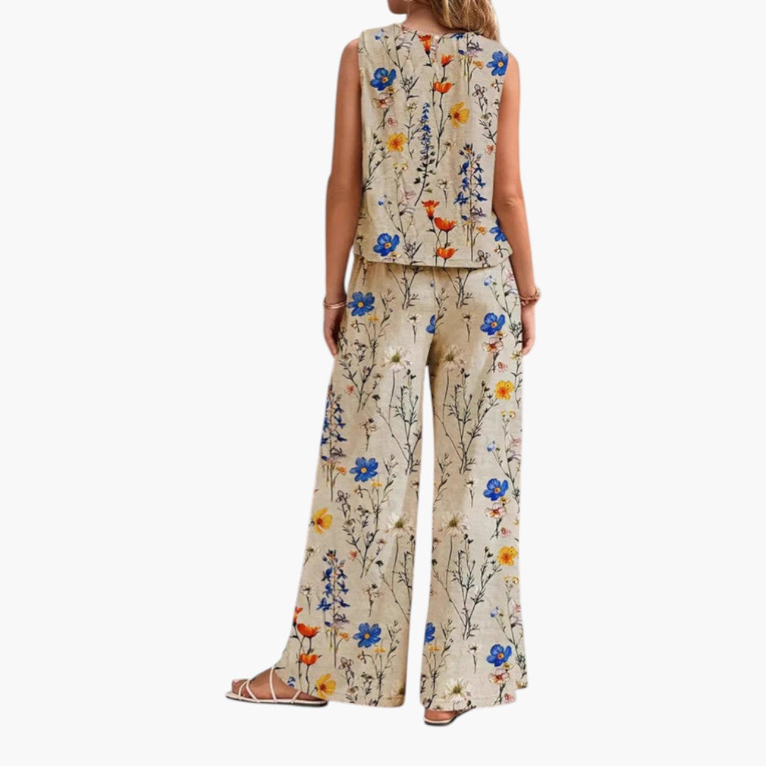 Ensemble femmes a haut sans manches et pantalon large