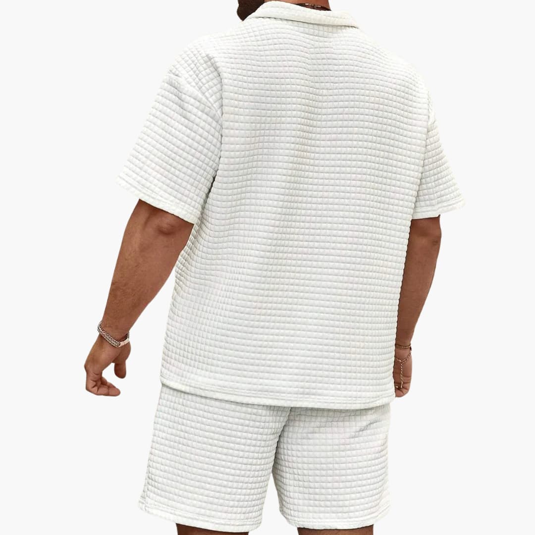 Ensemble homme polo et short avec col zippé