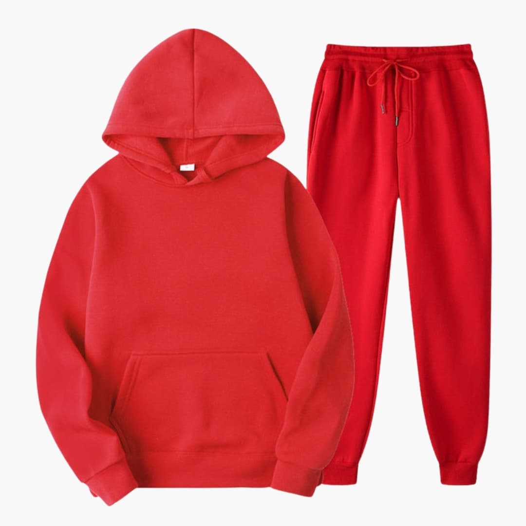 Women's jogging set with elastic waistband and long sleeves
