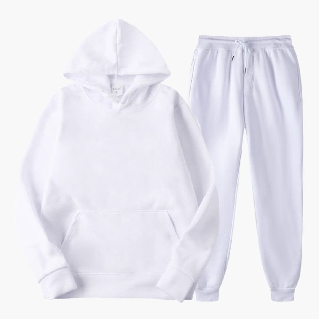 Women's jogging set with elastic waistband and long sleeves