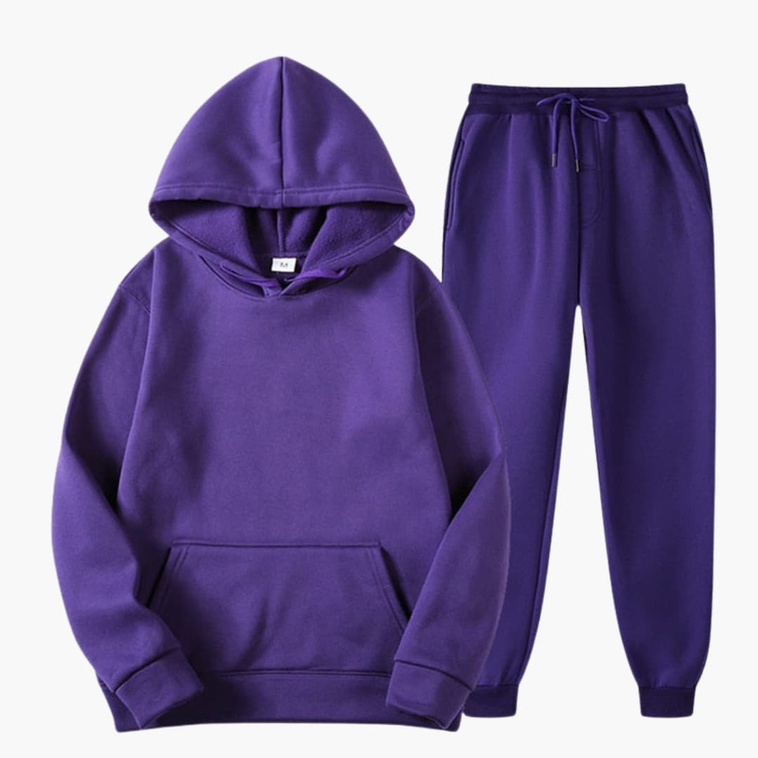 Women's jogging set with elastic waistband and long sleeves