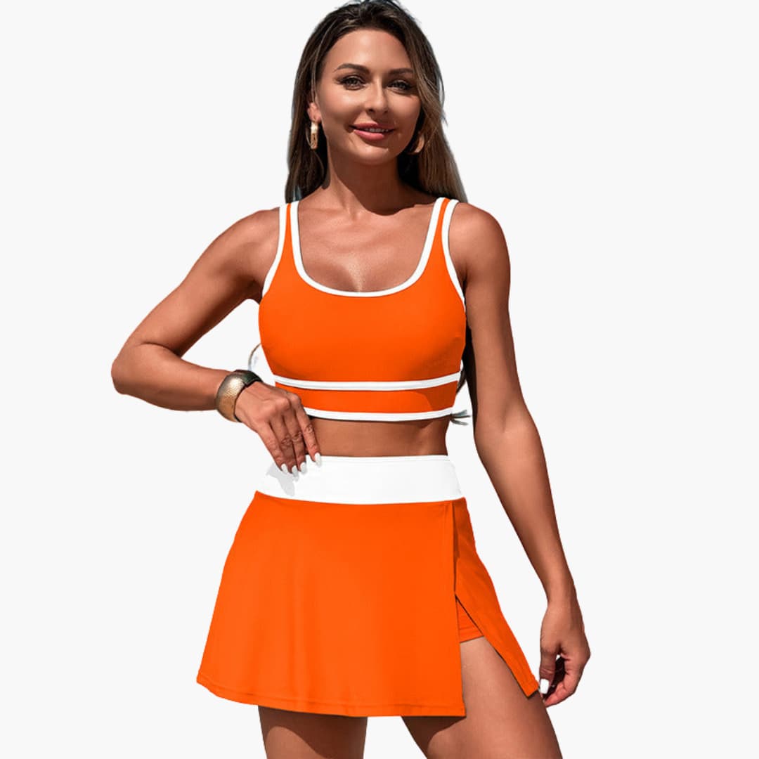 Ensemble jupe de bain femme à taille élastique