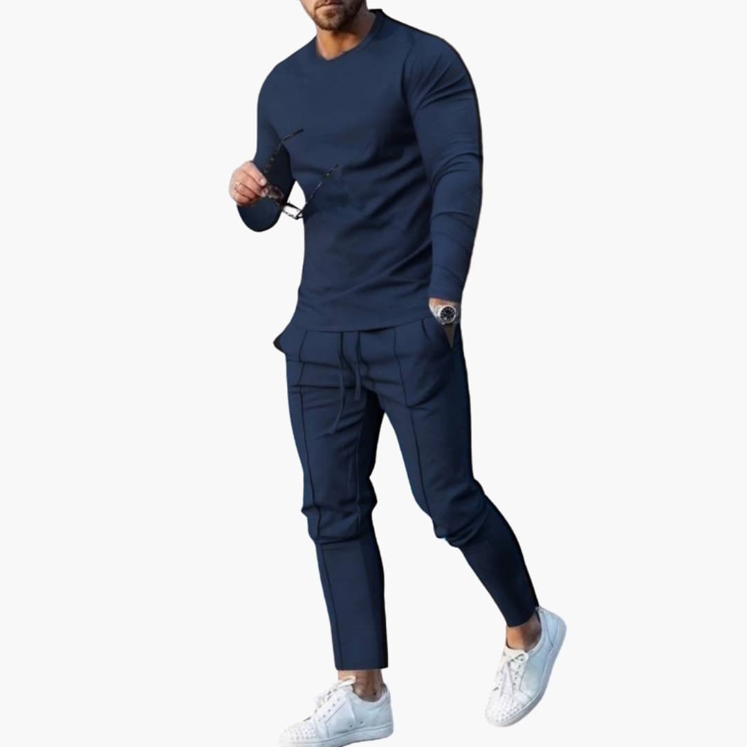 Ensemble loungewear homme 2 pièces avec sweat col rond et joggers fuselés
