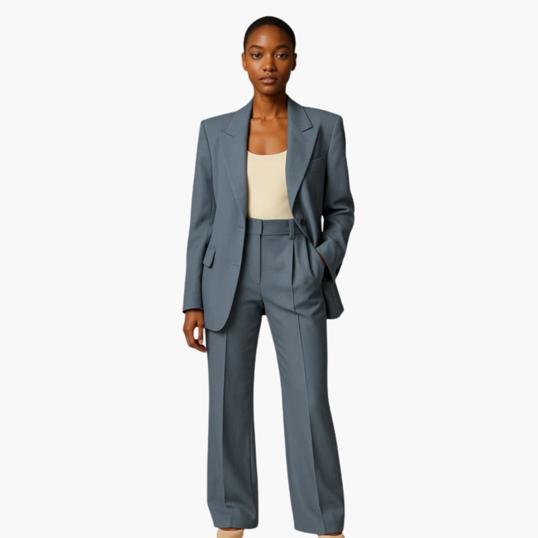 Ensemble pantalon femme avec blazer et pantalon droit