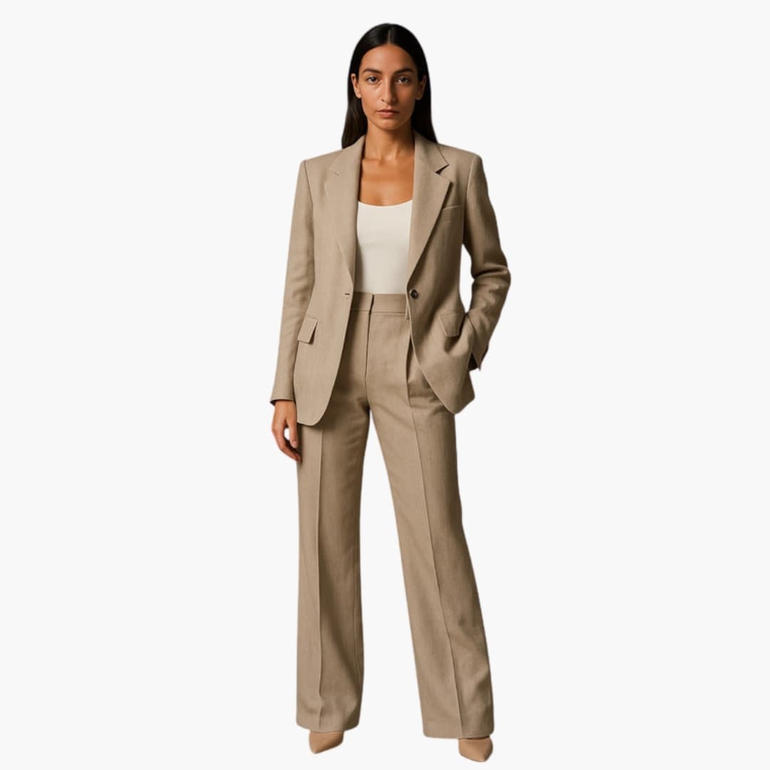 Ensemble pantalon femme avec blazer et pantalon droit