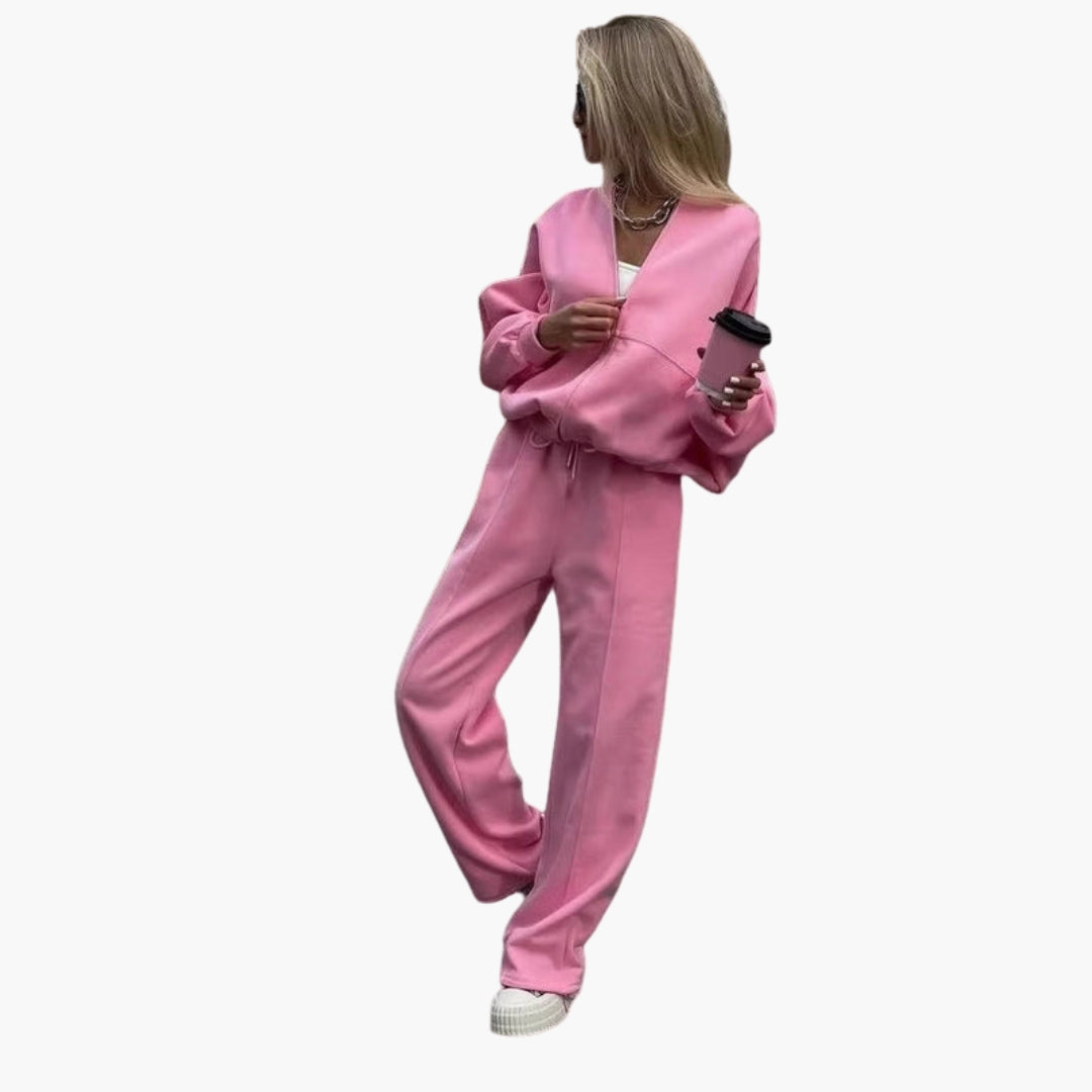 Women's short sports set with loose top