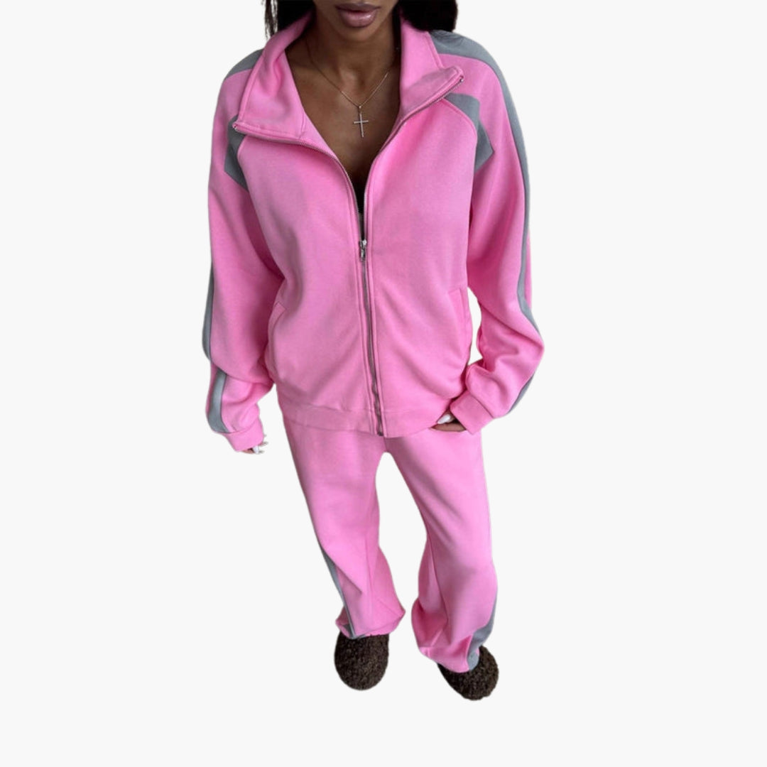 Completo tuta donna con giacca con zip