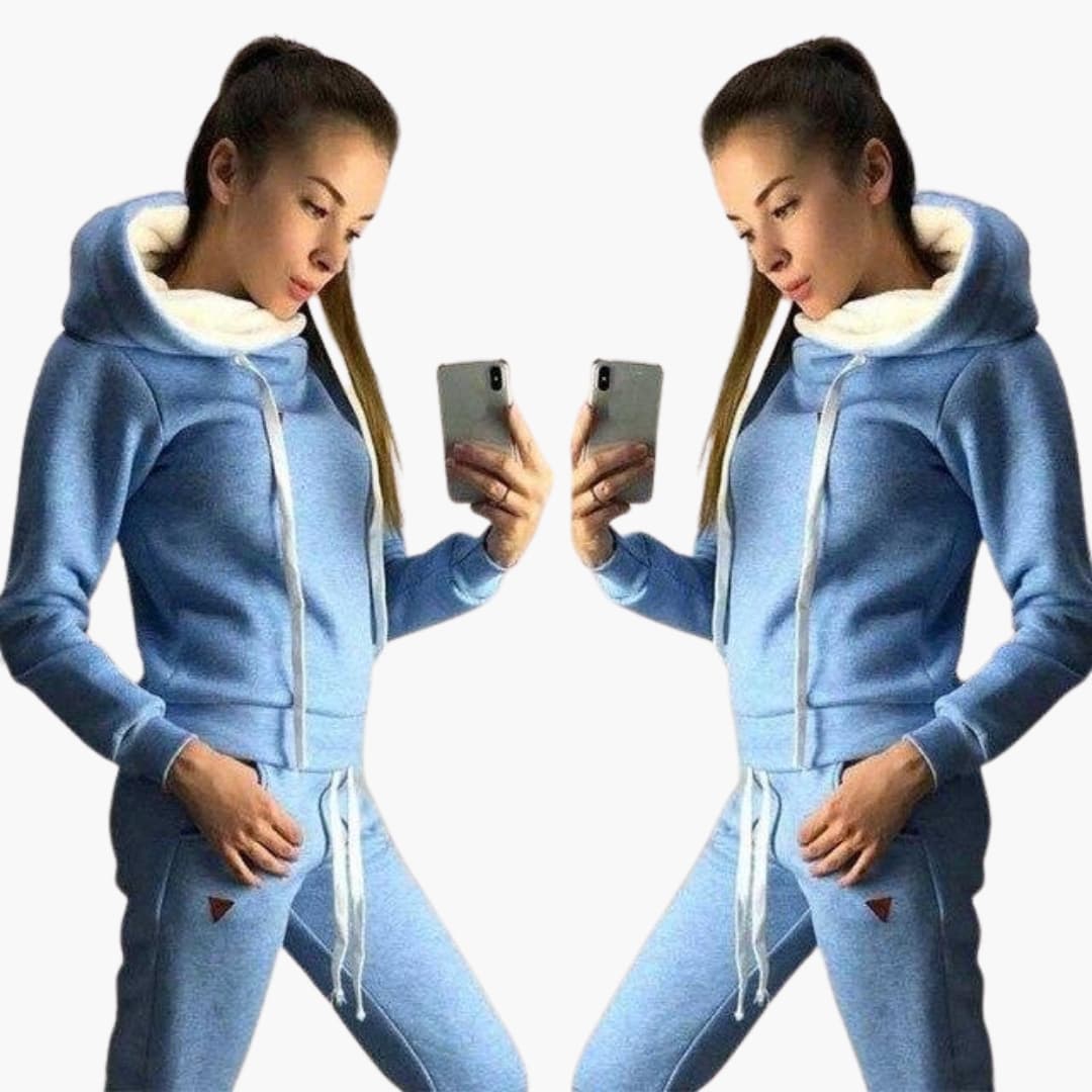 Completo tuta donna con giacca con zip e pantaloni