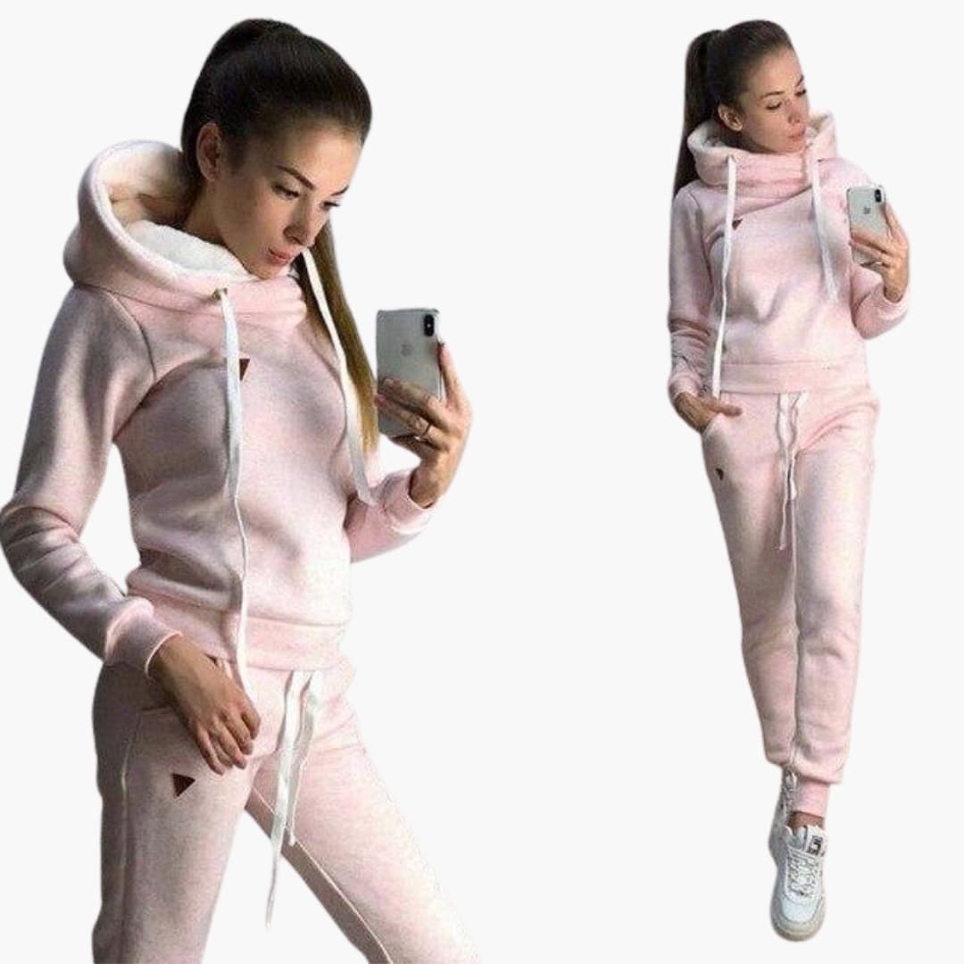 Completo tuta donna con giacca con zip e pantaloni