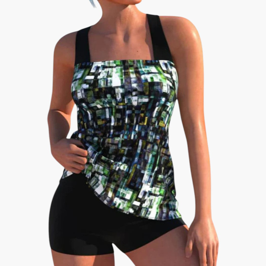 Ensemble tankini pour femmes avec haut imprimé