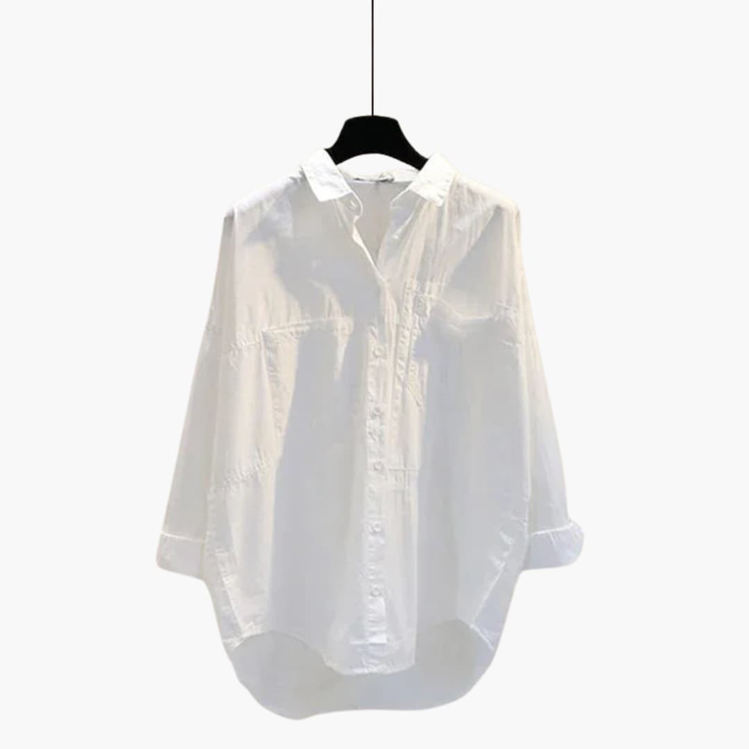 Ensemble trois-pièces pour femme avec chemise, haut en maille et pantalon à jambe large
