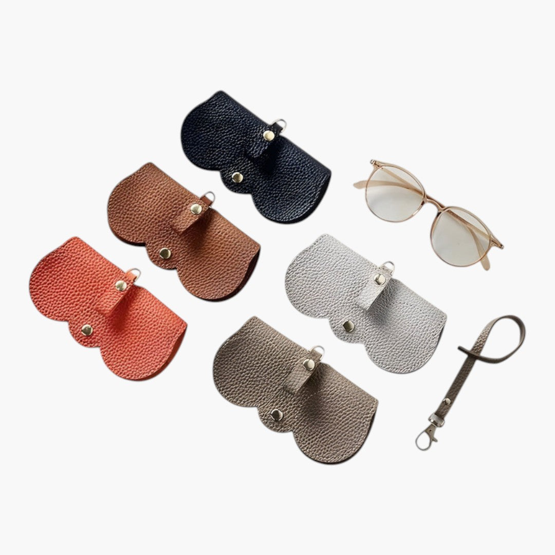 Étui Lunettes Femme avec Fermeture Bouton et Structure Souple