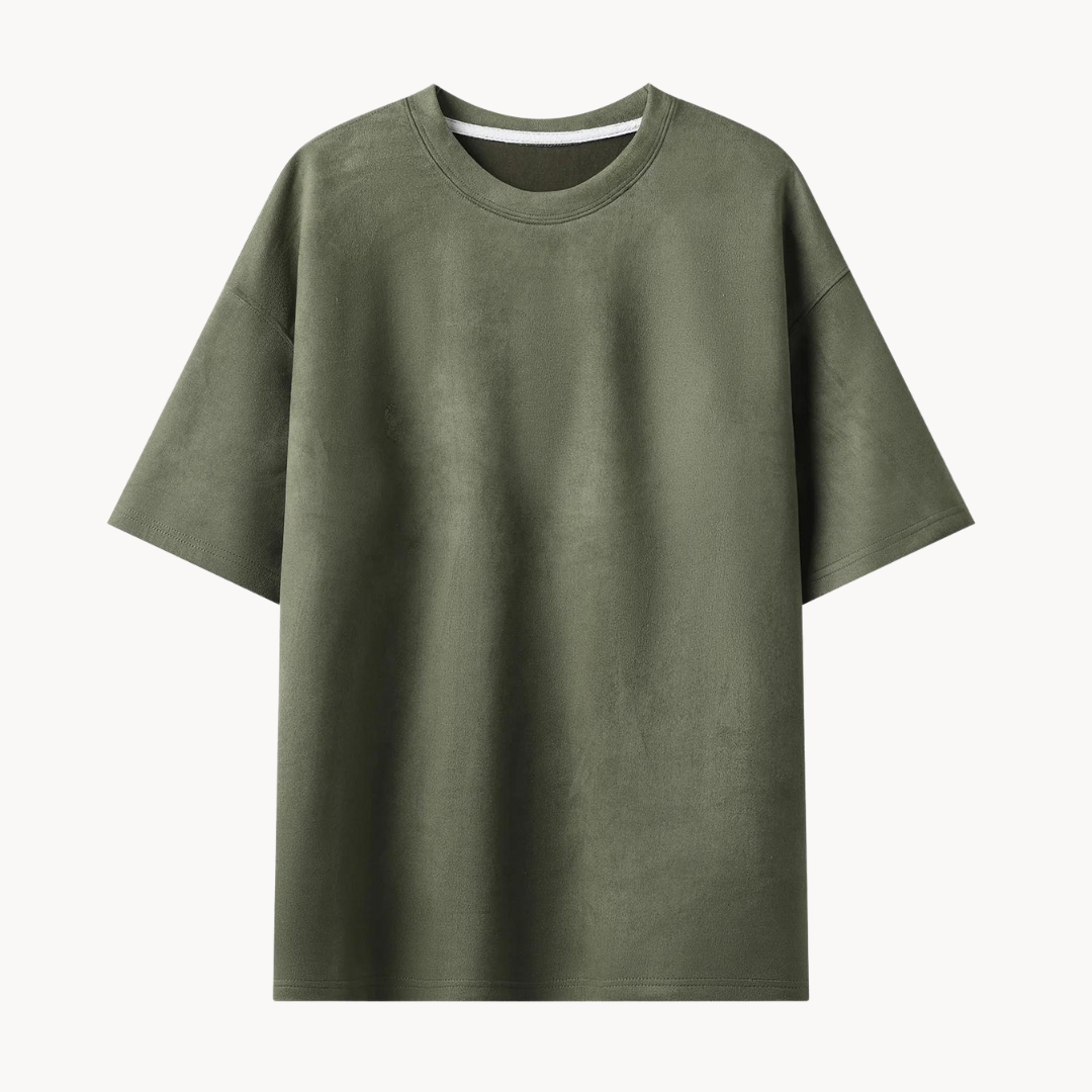 T shirt oversize homme | Coupe ample minimaliste, col rond | Uni, manches courtes, idéal en superposition