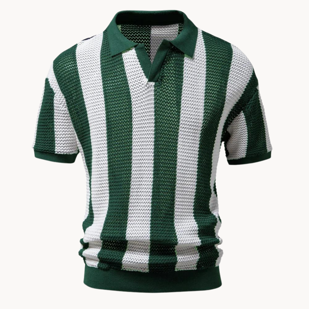 Polo homme Lino | Col ouvert, coupe ajustée | Manches courtes, finitions côtelées
