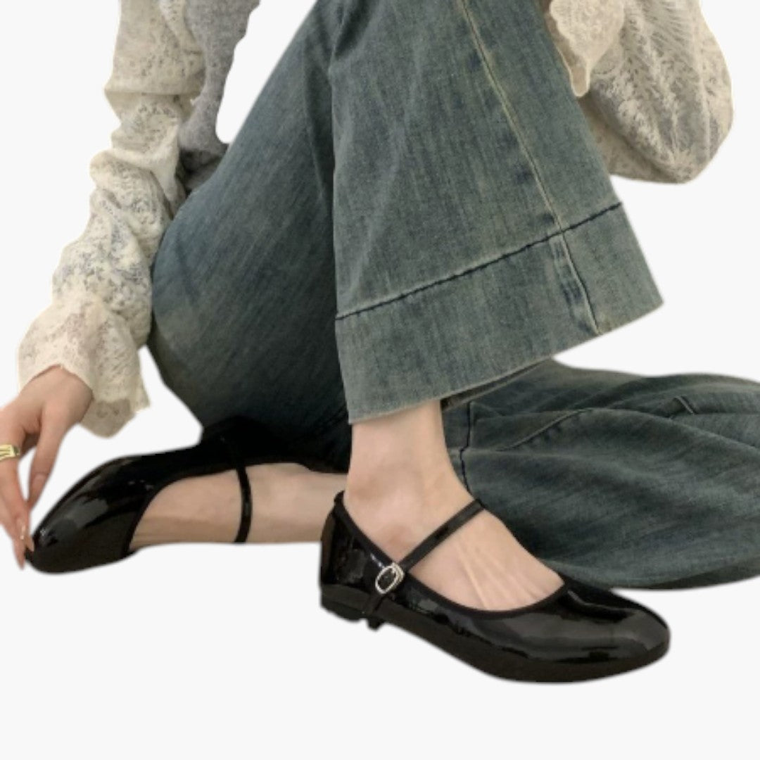 Femmes Chaussures Mary Jane avec Bride Boucle et Talon Bas
