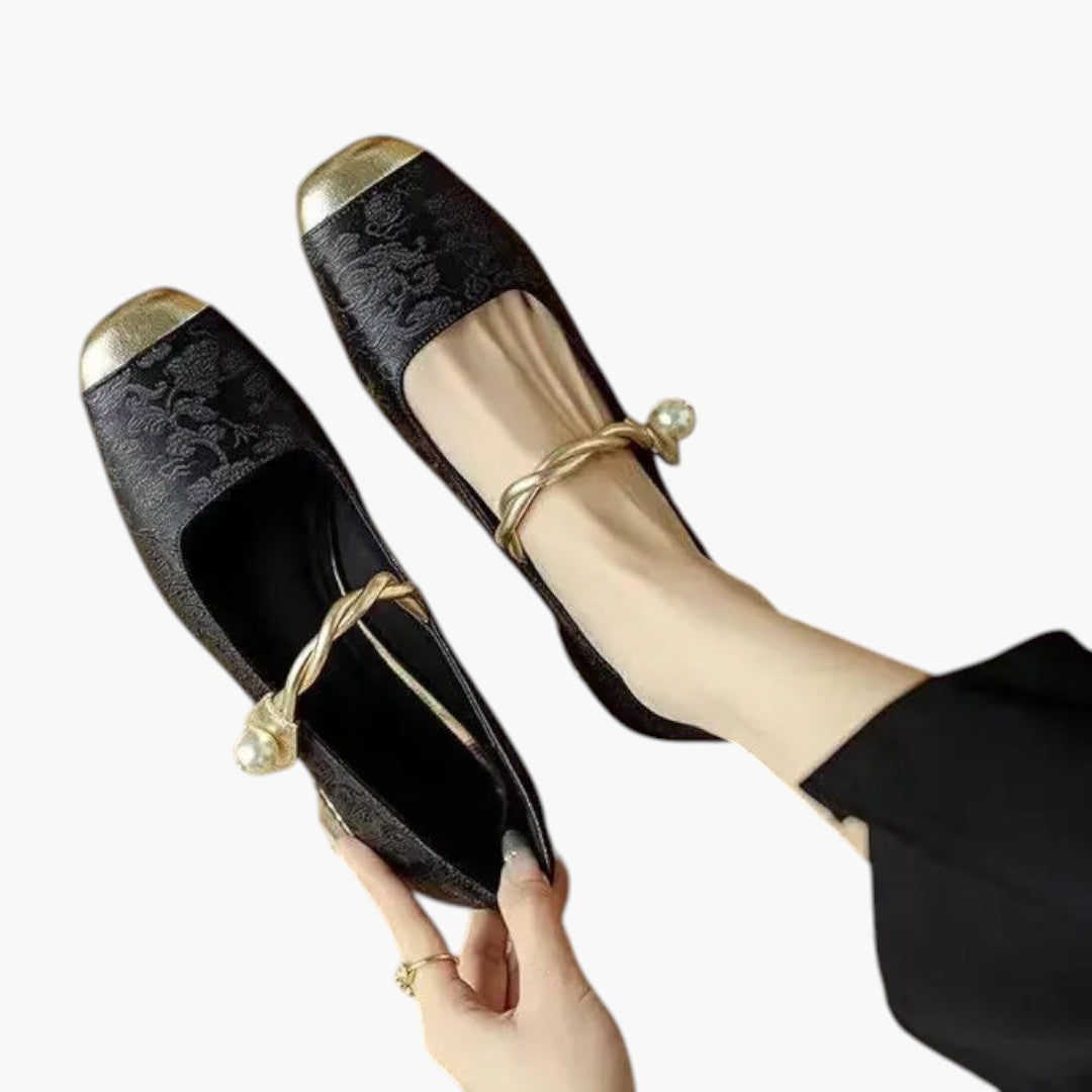 Femmes Chaussures Mary Jane avec Bride Perles et Talon Bloc