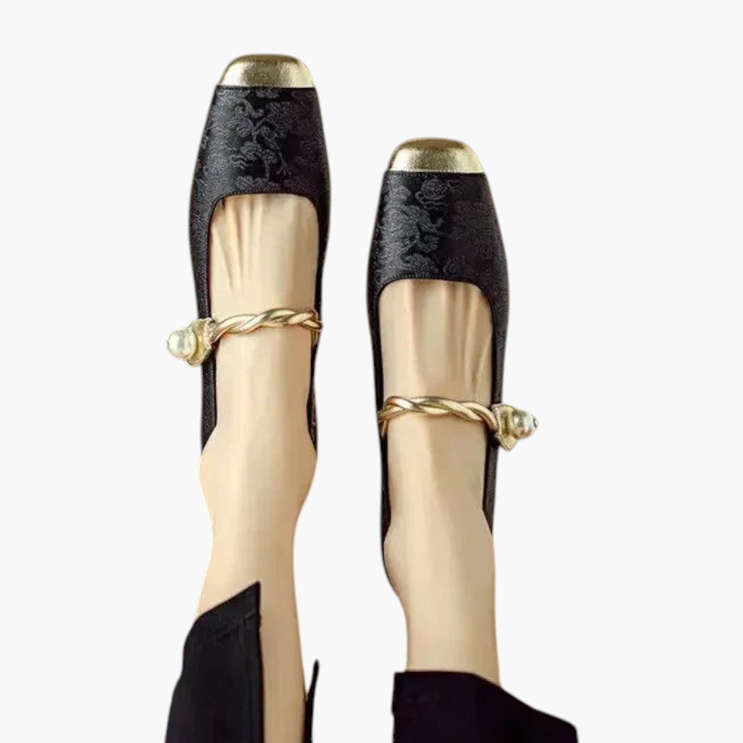 Femmes Chaussures Mary Jane avec Bride Perles et Talon Bloc