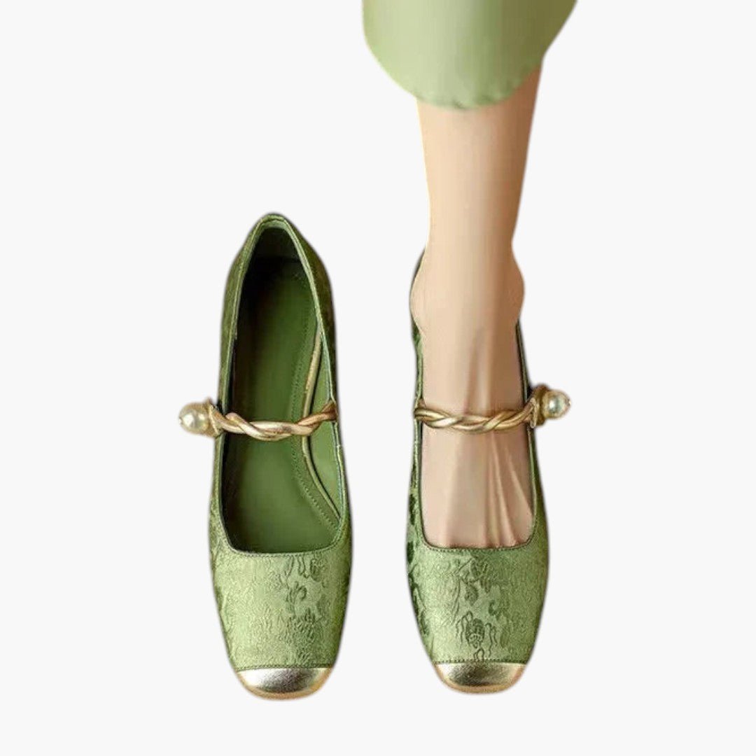 Femmes Chaussures Mary Jane avec Bride Perles et Talon Bloc
