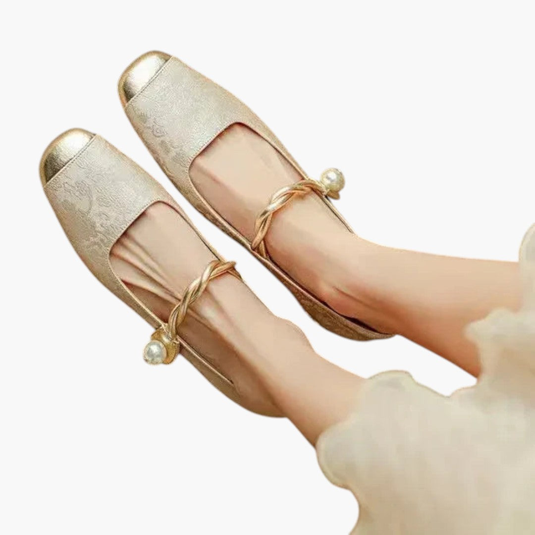 Femmes Chaussures Mary Jane avec Bride Perles et Talon Bloc