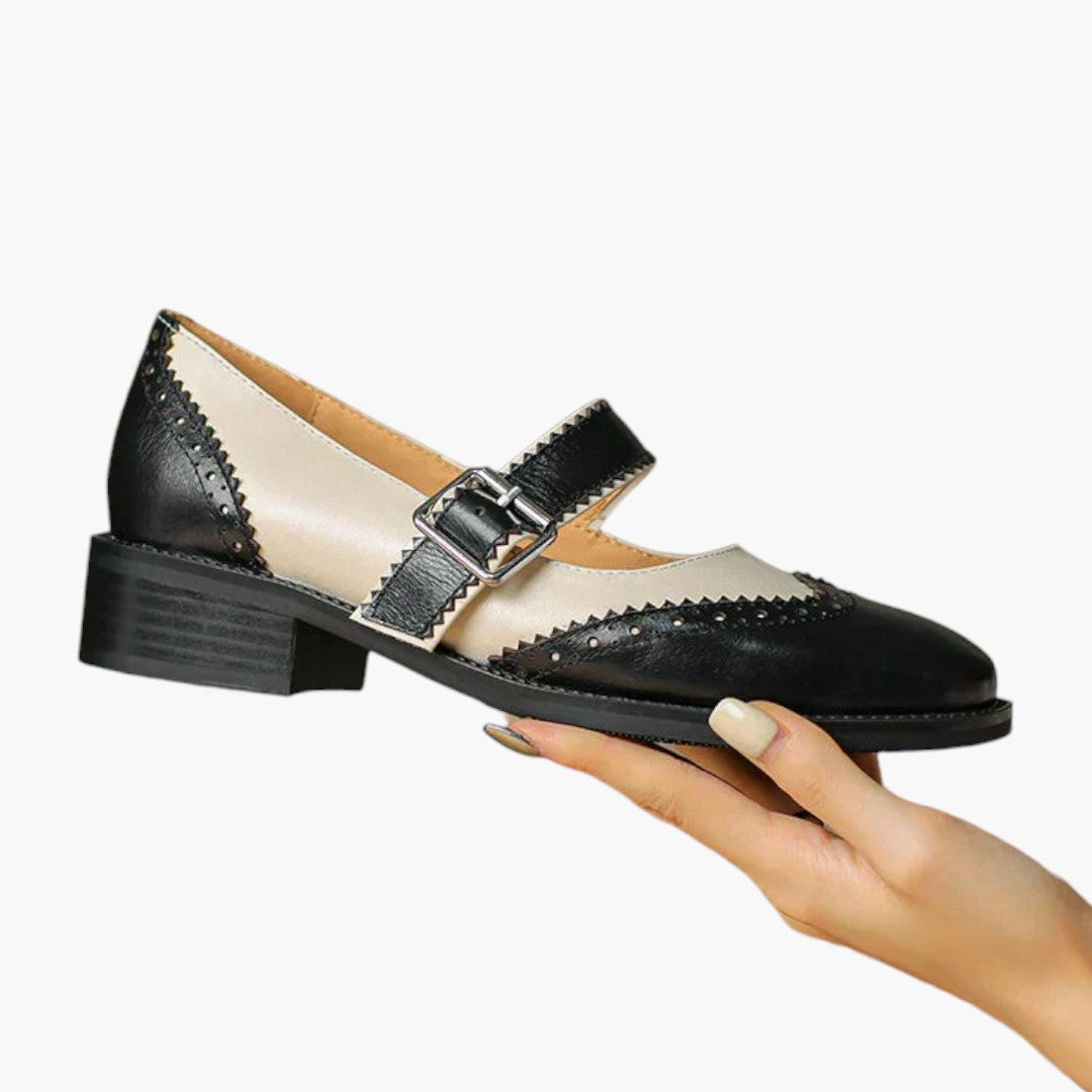 Femmes Chaussures Mary Jane avec Bride T et Détails Brogue