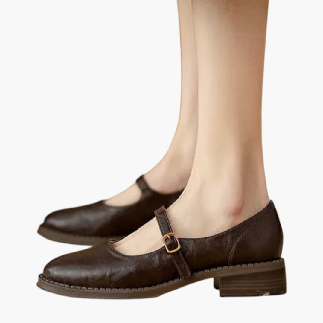 Scarpe Mary Jane da donna con cinturino e tacco basso a blocco
