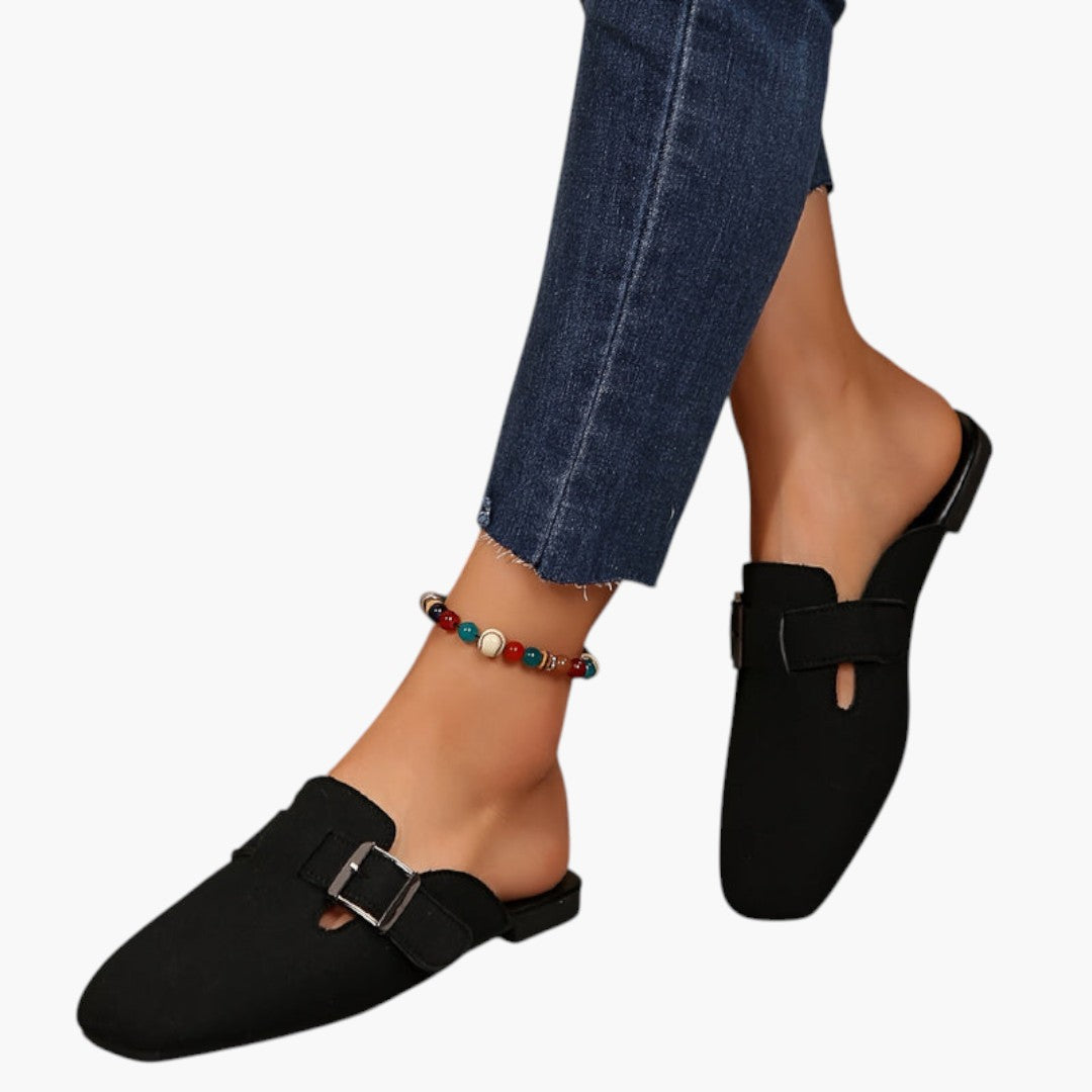 Femmes Chaussures Mocassins a Bout Carré et Fermeture Boucle