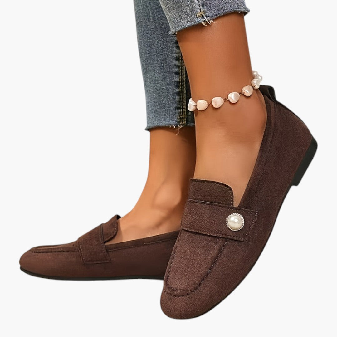 Femmes Chaussures Plates avec Bout Carré et Semelle Caoutchouc