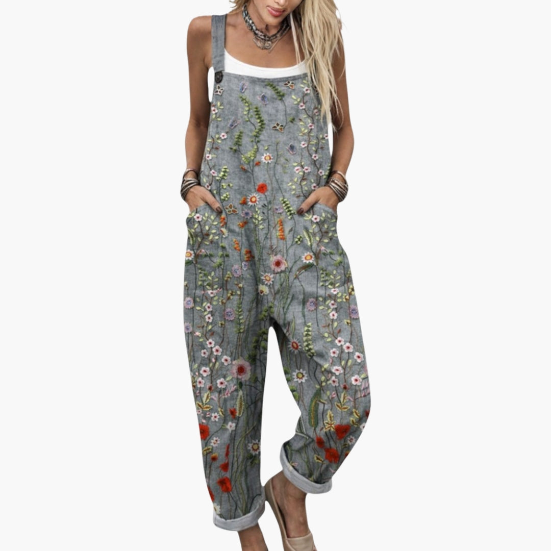 Mono para mujer con tirantes y estampado