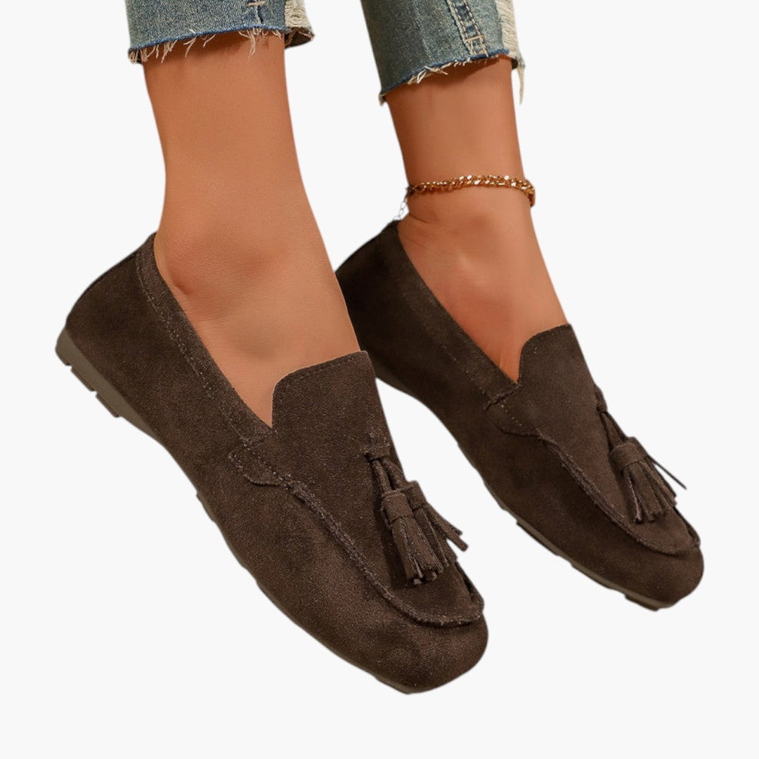 Femmes Confortables Chaussures Slip on avec Bout Rond et Gland