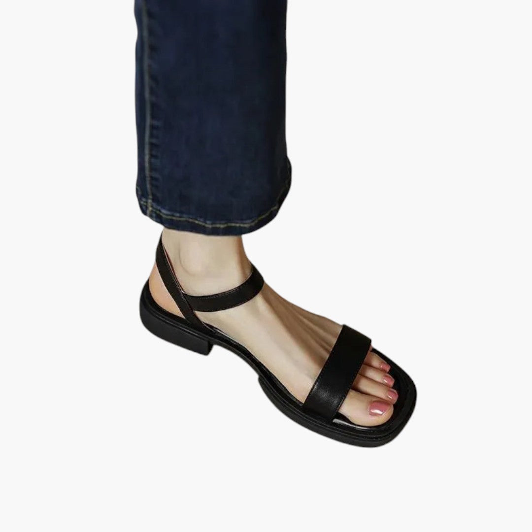 Damesandaler med polstret sål og justerbar rem