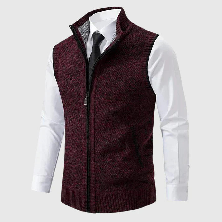 Gilet homme sans manches | Sans col, coupe épurée | À superposer sur chemise, style classique ou
