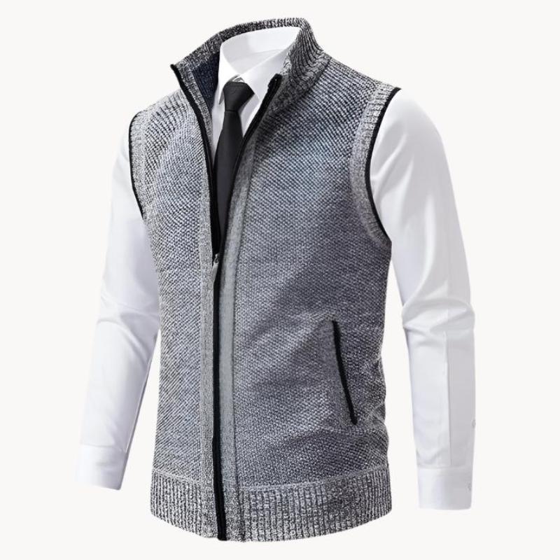 Gilet homme sans manches | Sans col, coupe épurée | À superposer sur chemise, style classique ou