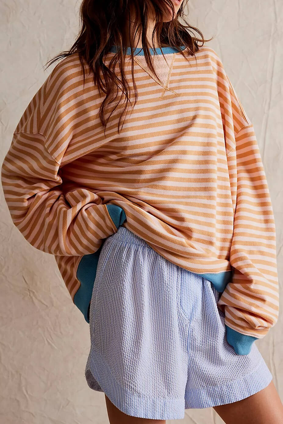 Pull femme rayé | Coupe ample confortable, rayures horizontales | Style décontracté mi saison