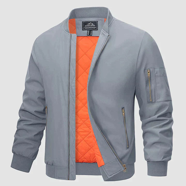 Veste bomber homme | Coupe moderne légère, col et poignets côtelés | Idéale mi saison, look urbain ou décontracté
