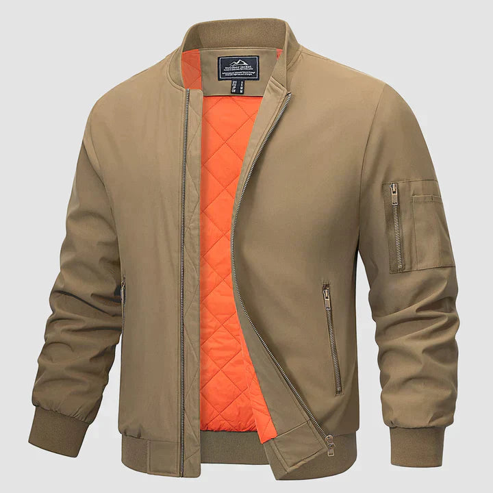 Veste bomber homme | Coupe moderne légère, col et poignets côtelés | Idéale mi saison, look urbain ou décontracté