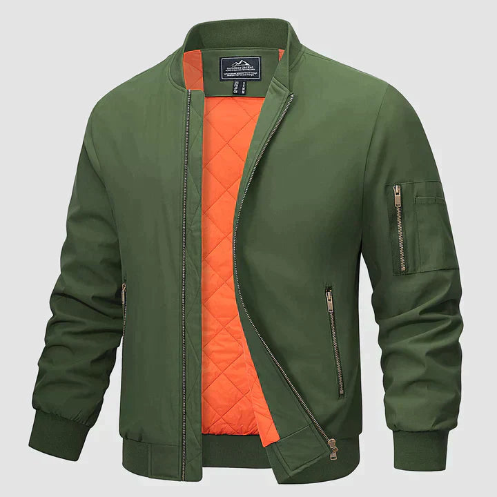 Veste bomber homme | Coupe moderne légère, col et poignets côtelés | Idéale mi saison, look urbain ou décontracté