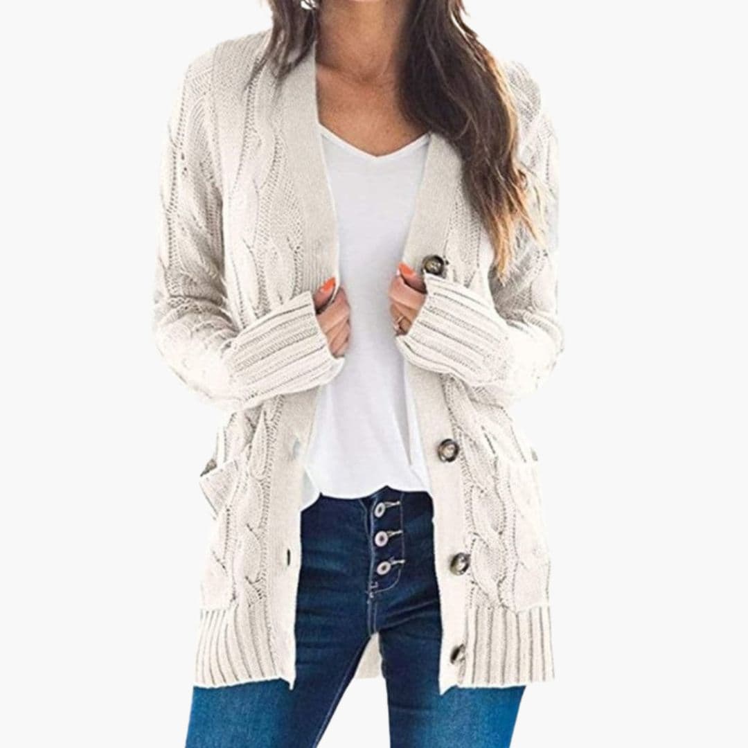 Gilet femme avec boutons et poches plaquées devant