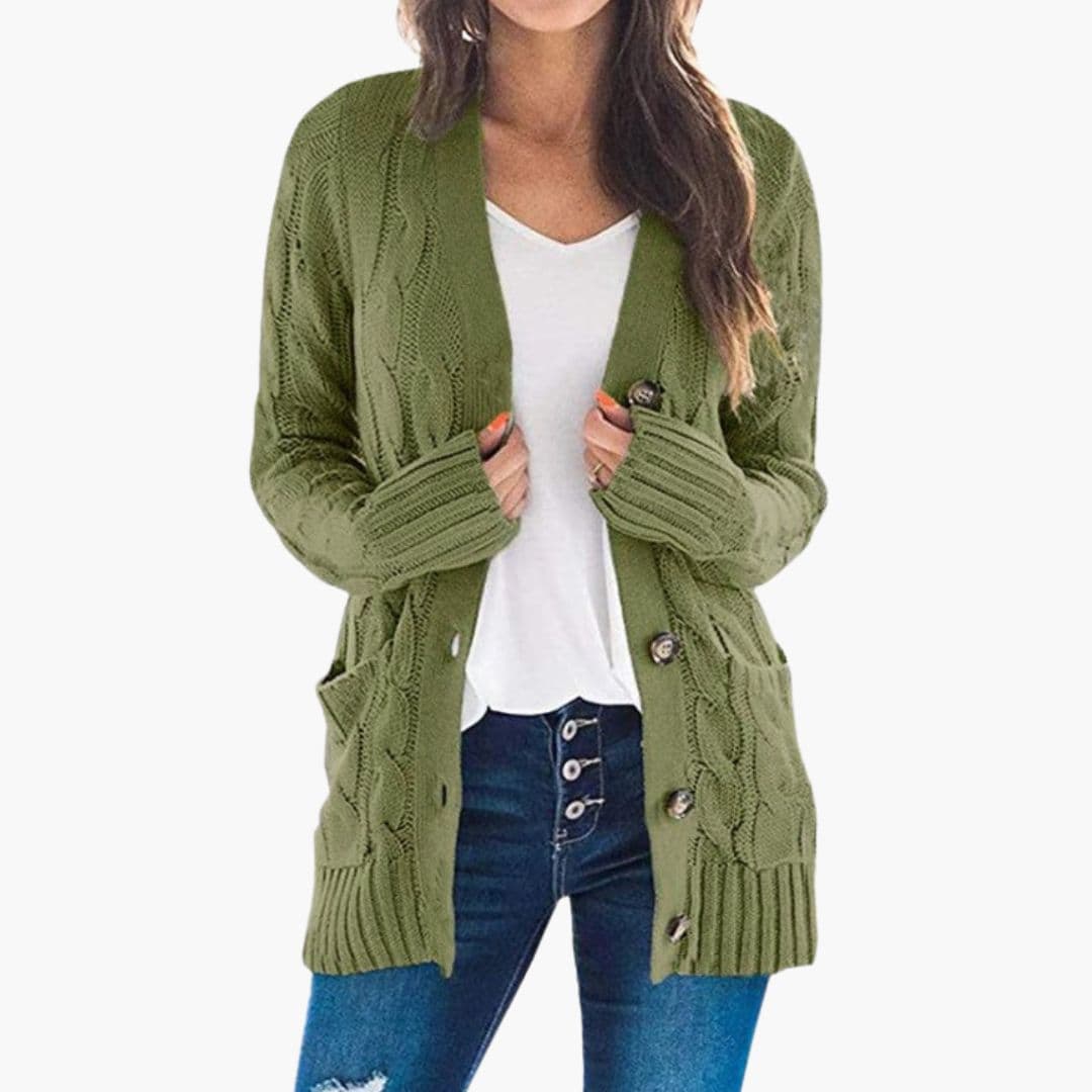 Gilet femme avec boutons et poches plaquées devant